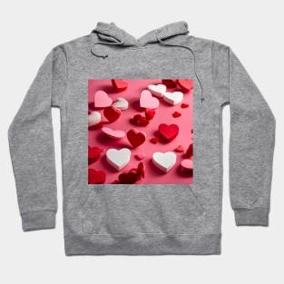 celebrating Valentines day, random floating love hearts Hoodie